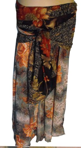 Beautiful 2 Layer Warp Vintage New Line Skirt 100 Way to Wear Long 35" #Gk21+guide