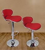 Modern Set of (2) Brand New Cherry Red Swivel Leather Bar Stool Pub Barstool Modern Set of (2) Brand New Cherry Red Swivel Leather Bar Stool Pub Barstool