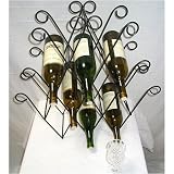 Black Wrought Iron 6 Wine Liquor Rack Storage Holder