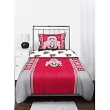 Ohio State Buckeyes NCAA Queen Comforter & Sheet Set (5 Piece Bedding)