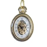 Wind up pocket watch for Ladies. Exquisite Gold tone oval case and chain classic size : 1. 3 4 x... by pocket Watch