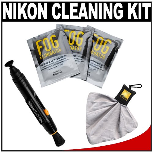 Nikon Cleaning Combo Kit: Fog Eliminator + Spudz Microfiber Cloth + Nikon Lens Pen Cleaning System for D700, D300, D200, D90, D80, D60, D5000, D40x, D40, D3, D3x, D300s & D3000 Digital SLR Cameras, Lenses, Binoculars & Scopes