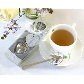  Tea Time inch Heart Tea Infuser in Tea-Time Gift Box - Baby Shower Gifts & Wedding Favors (Set of 24)