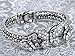 Alilang Silvery Tone Clear Crystal Colored Rhinestones Vintage Butterfly Wings Bangle Cuff Bracelet