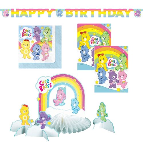 Care Bears Party Pack for 16 guests, napkins, treat bags, banner, centerpiece-image