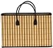 Split Bamboo Shopper Bag with Canvas Lining and Leatherette Handle and Trim 18 1/2" x 12" x 6 1/4"
