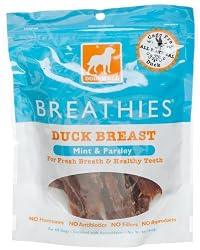 Dogswell Breathies for Dogs, Duck Breast, Mint & Parsley, 5-Ounce Pouches (Pack of 6)