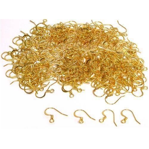 200 Yellow Gold Plated Fish Hook Earring Wires 22 Gauge