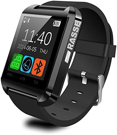 Rasse Bluetooth 3.0 Smartwatch for iOS Apple iPhone 6,iPhone 6 Plus,iPhone 5s/5c/5/4s/4 Android Samsung S2/S3/S4/S5/Note 2/Note 3/Note 4 HTC Sony Blackberry Smartphone (Black)