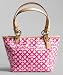 Coach Op Art Leah Signature Small Bag Tote 42419 Pink