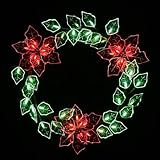 LEDポインセチアリース