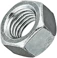 Steel Hex Nut, Zinc Plated Finish, Right Hand Threads, Meets ASME B18.6.3, Inch