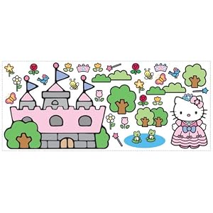 RoomMates RMK1200GM Hello Kitty Princess Castle Giant Peel and Stick Mural