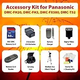 Point n Shoot Accessory KIT for Panasonic Lumix DMC-FH20, DMC-FH3, DMC-FX580, DMC-T52 including 2 Extended Life Replacement Batteries + AC/DC Rapid Battery Charger + Slave Flash + 8GB SD Memory Card + Card Reader + Carrying Case + Full Size Tripod + Starter Kit