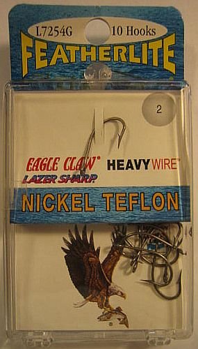 Eagle Claw FeatherLite Lazer Sharp Fishing Hooks - Sz. 2
