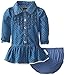 Calvin Klein Baby-Boys Infant Long Sleeve Denim Dress with Ruffles