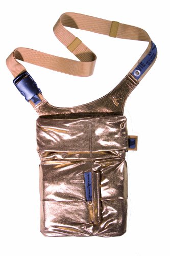 Trendy Urban Tool SlotBar Schultertasche/Netbookbag/Laptoptasche gold mit gro&szlig;em Extra Fach, Gr&ouml;sse A5 und extra F&auml;cher f&uuml;r Organizer, Geldb&ouml;rse,  ...