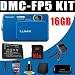 Panasonic Lumix DMC-FP5 14.1 MP Digital Camera with 4x Optical Image Stabilized Zoom (Blue) BCK7 Battery/Charger 16GB DavisMAX Bundle