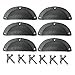 Renovators Supply Manufacturing Cabinet Pulls 4 in. Black Wrought Iron Drawer Cup Bin Pulls with Mounting Hardware Pack of 6