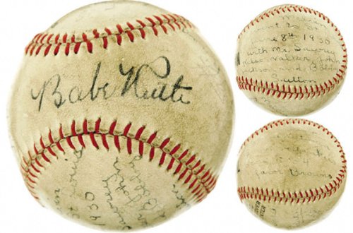 Babe Ruth Multi Signed 1930 Baseball