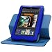Fosmon 360 Degree Revolving Case with Multi Angle Stand for Kindle Fire - Dark Blue / Turquoise