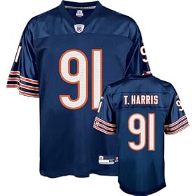 Tommie Harris Jersey: Reebok Navy Replica #91 Chicago Bears Jersey