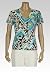 Petite Ikat V-Neck Knit Top
