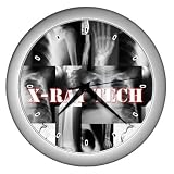 Silver Wall Clock of X-Ray Tech Technician Xray