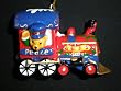 Teddy Bear in Colorful Train "Peace" Christmas Ornament #J3980