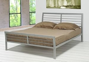 Contemporary Metal Silver Platform Queen Size Bed Contemporary Metal Silver Platform Queen Size Bed