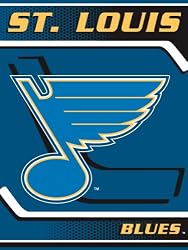 St. Louis Blues Banner Plusch Raschel Blanket Throw - NHL Hockey Fan Shop Sports Team Merchandise