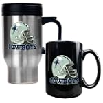 SAVE $8.9 - Dallas Cowboys NFL Travel Mug & Ceramic Mug Set - Helmet logo $28.99