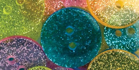 American Crafts Elements Glitter Buttons, Brights