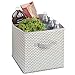 InterDesign Chevron Fabric Closet Organizer - Storage Cube for Toys, Clothes, Linen, Laundry or Accessories, Taupe/Natural, Set of 2