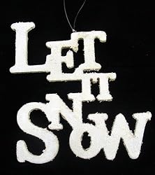 6" Winter Frost White Glittered "Let It Snow" Christmas Ornament