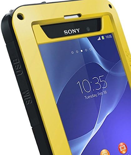 Chibbo Aluminum Metal Gorilla Glass Shockproof Water Resistant Dust/Dirt/Snow Proof Heavy Duty Protection Case Cover for SONY XPERIA Z2 Yellow