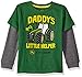 John Deere Daddy's Little Helper Thermal Tee, Green/Medium Heather Grey, 3T