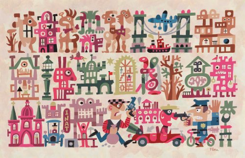 Jim Flora Big Bank Robbery Wooden Jigsaw Puzzle