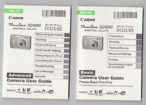 OEM Canon Powershot SD630 Digital ELPH Camera FullManual &amp; Set Up Kit Books
