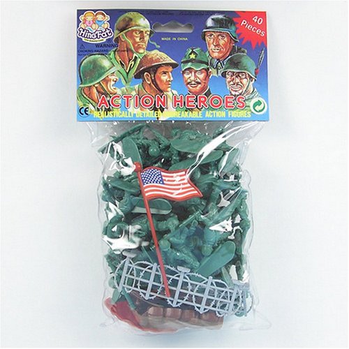 HINGFAT 40 piece Plastic Army Men American GI Soldier Figures Play Set 56mm