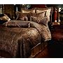 7pc Southern Textiles Manchester Gold Black Queen Bedding Bed in a Bag Comforter Set