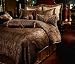 7pc Southern Textiles Manchester Gold Black Queen Bedding Bed in a Bag Comforter Set