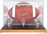 Arizona State Sun Devils Wood Base Logo Football Display Case with Mirror Back
