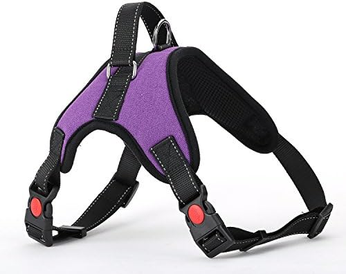 Funny Way Dogs Basic Halter Harness Soft Padded Reflective ● Small Medium Big Dog ● Vest Bone Style ● No Choke No slip No pull (L, Purple)