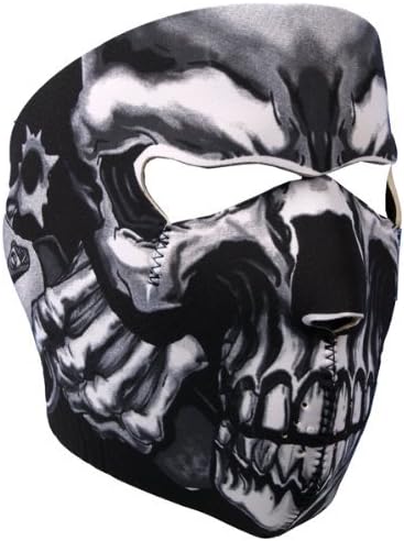 Reversible Warm Black Tribal Classic Skull Neoprene Full Face Mask Facemask Headwear Outdoor Sport Ski Skiing Snowmobile Snowboard