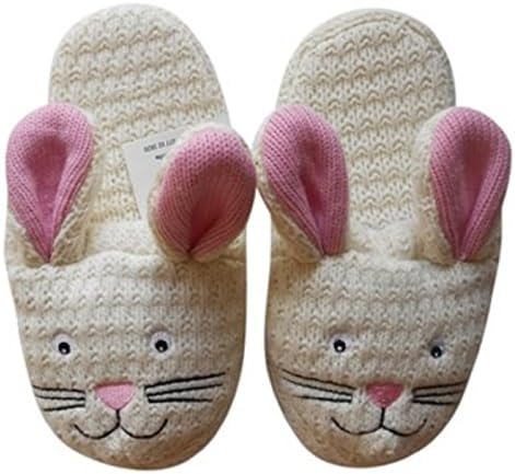 Animal White Bunny Slippers W/Pink Ears Retail Size Girls 11/12 New Nwt