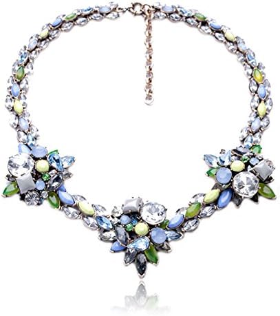 Fun Daisy Vintage Retro Garden Crystal Flowers Fashion Necklace - xl00845