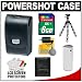 Canon PowerShot PSC-3200 Leather Digital Camera Case (Black) with 8GB Card + NB-9L Battery + Tripod + Accessory Kit for SD4500 & ELPH 510 HS