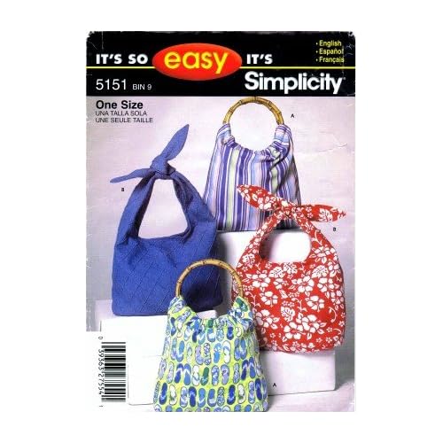 Simplicity 5151 Sewing Pattern Hobo Bag Handbag Purse