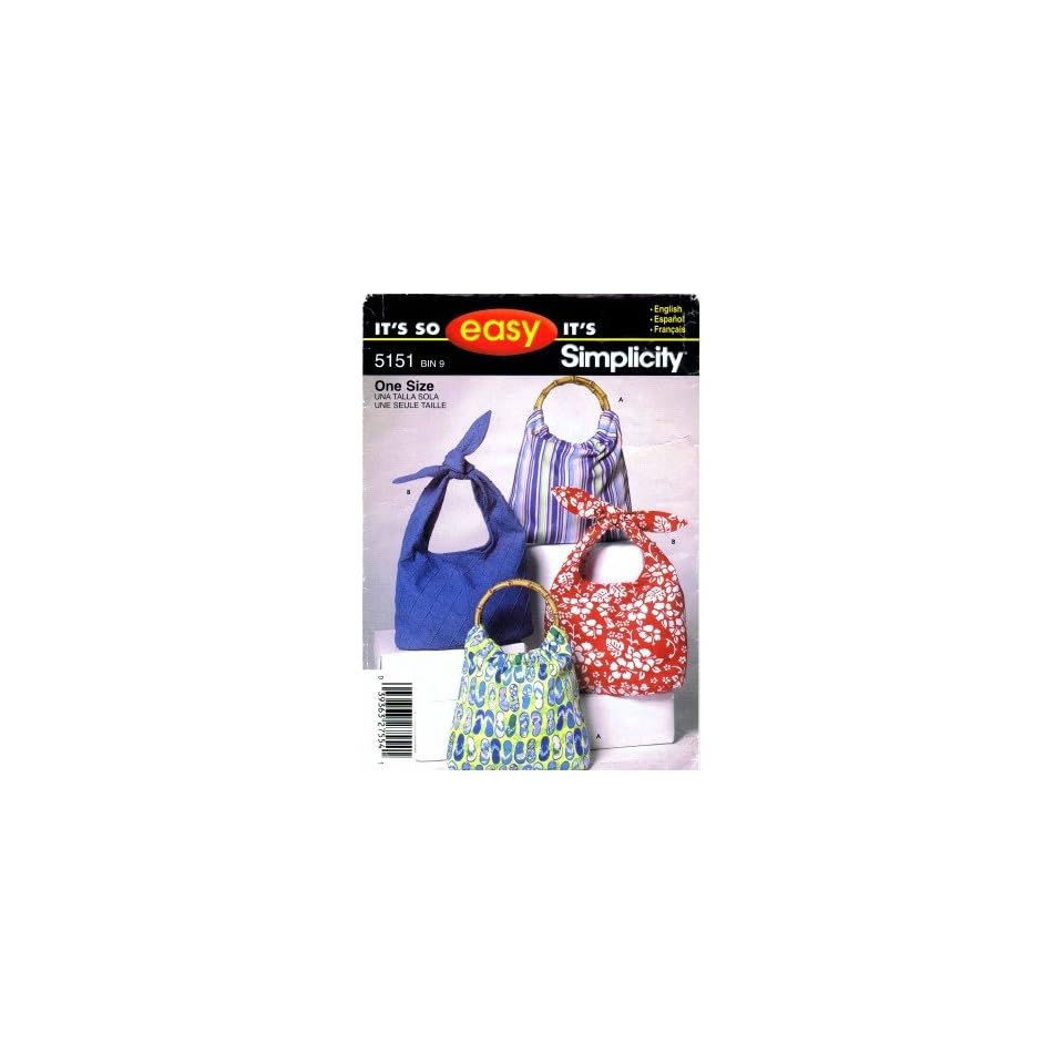 Simplicity 5151 Sewing Pattern Hobo Bag Handbag Purse